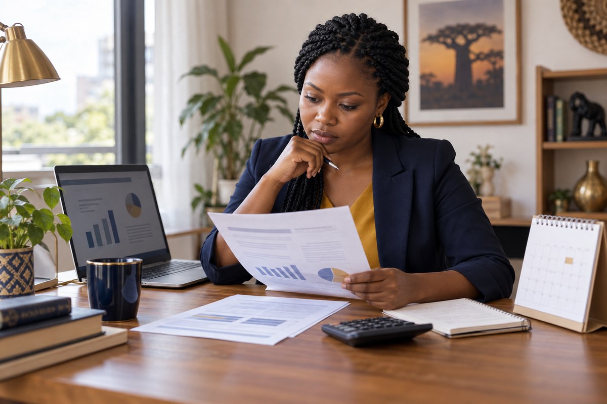 Zambian investor analysing company reports and dividend dates before buying LuSE shares