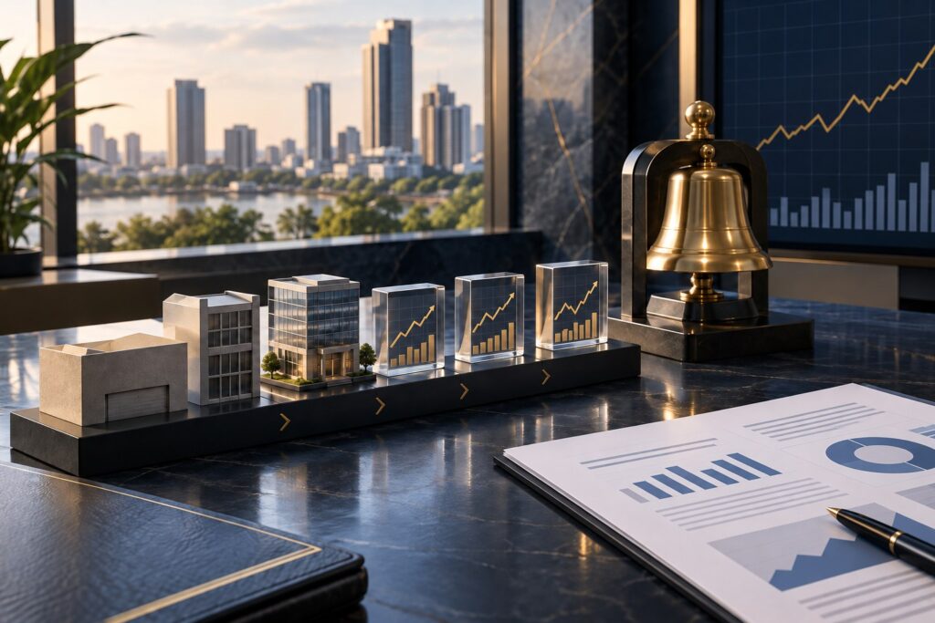 Private company transitioning into publicly traded shares through an IPO