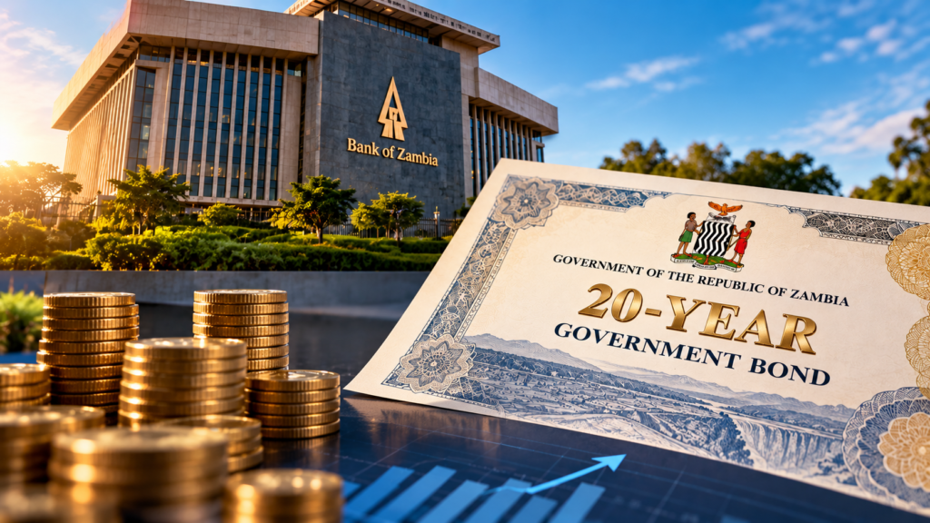 Bank of Zambia 20-year government bond introduced in Zambia